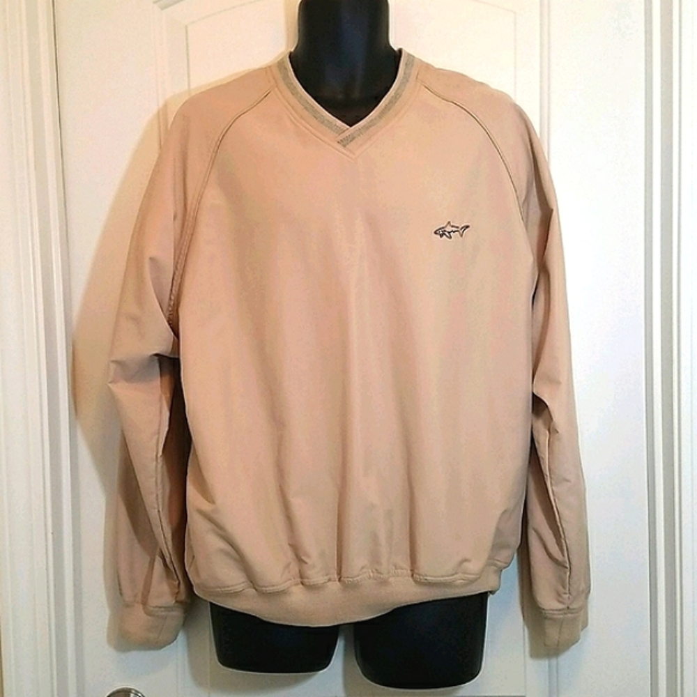 Greg Norman Men's Golf Tan Pullover Jacket
